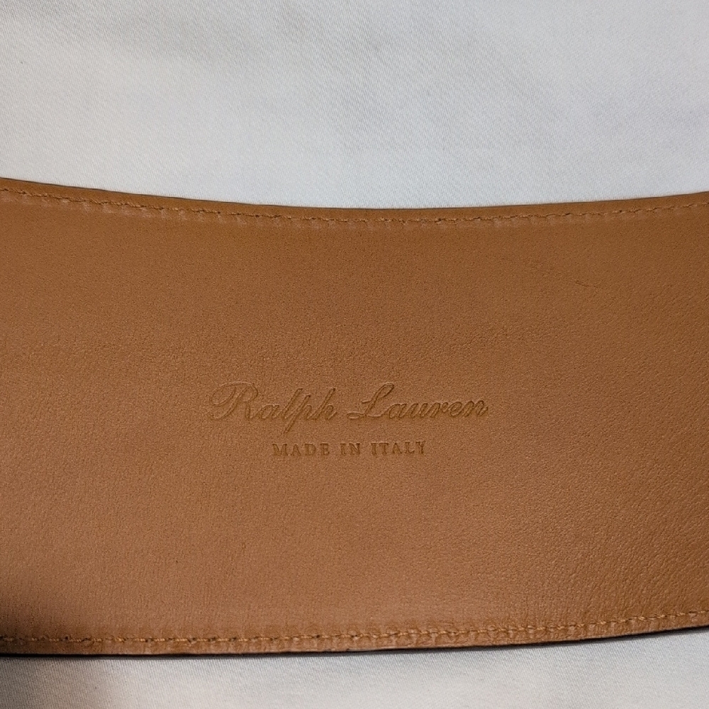 Ralph Lauren Tan Leather Belt with Sturdy Buckle XL Size. - Picture 4 of 8